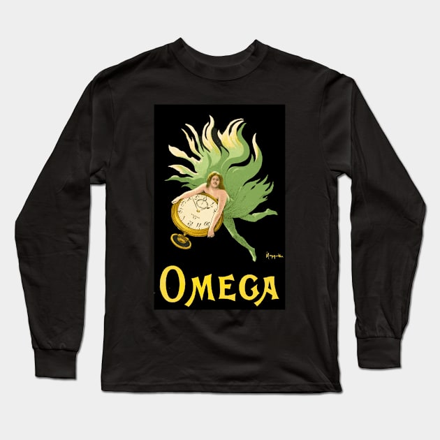 Omega Watches - Vintage Advertising Poster Design Long Sleeve T-Shirt by Naves